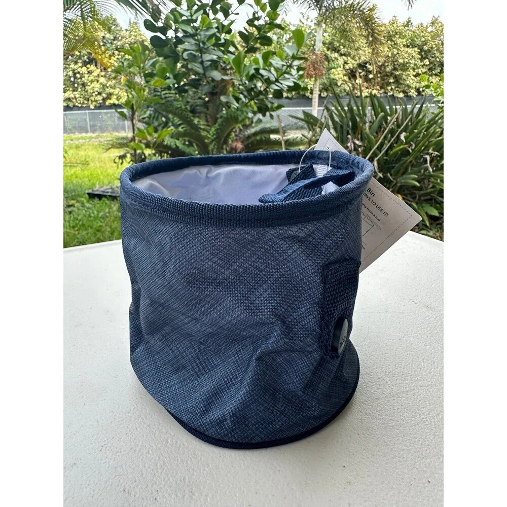 NWT Thirty-One Oh Snap Bin Caddy Storage Container Navy Twill Stripe Retired